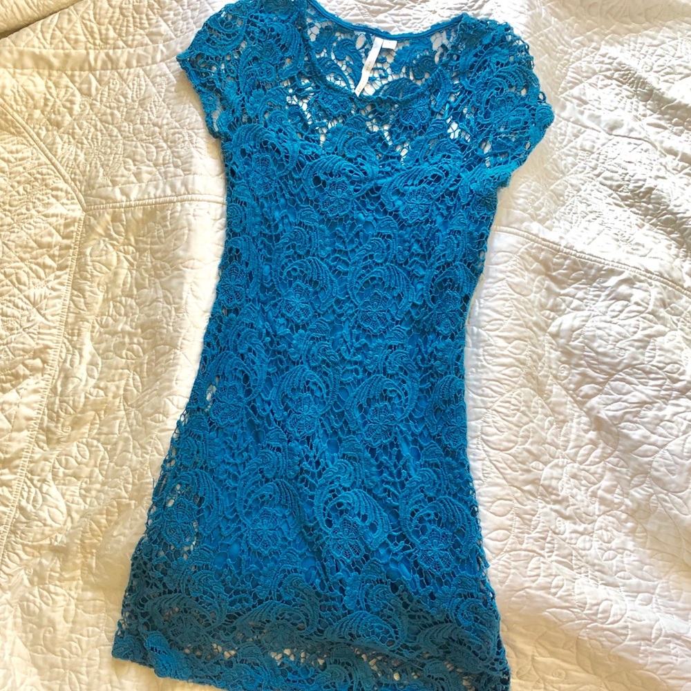 Lauren Conrad Blue Lace Dress Size 6